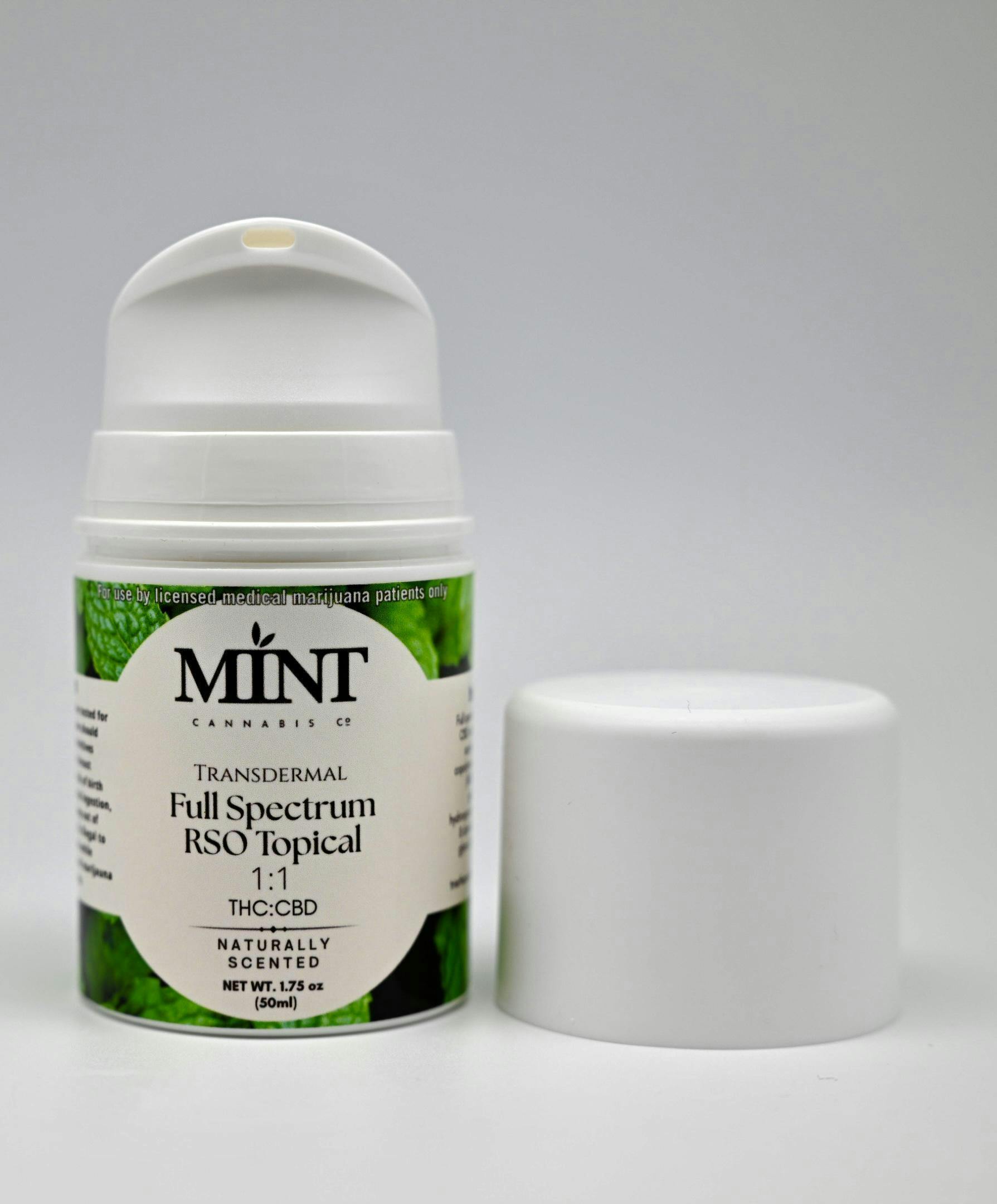 Mint - Full Spectrum RSO Topical - THC/CBD 1:1 - 1.75oz