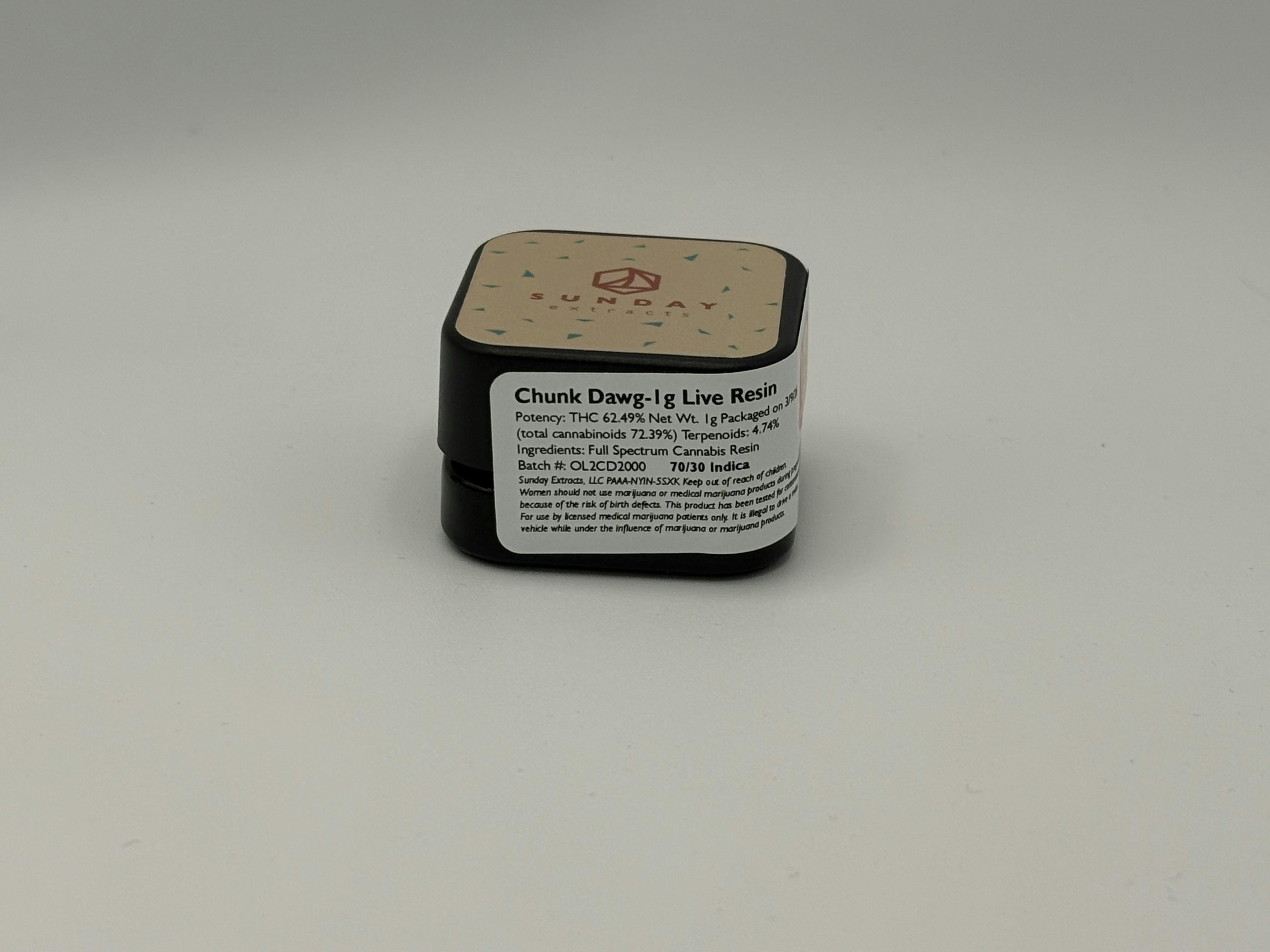 Sunday Extracts - Cured Concentrate 1G - Chunk Dawg - Indica