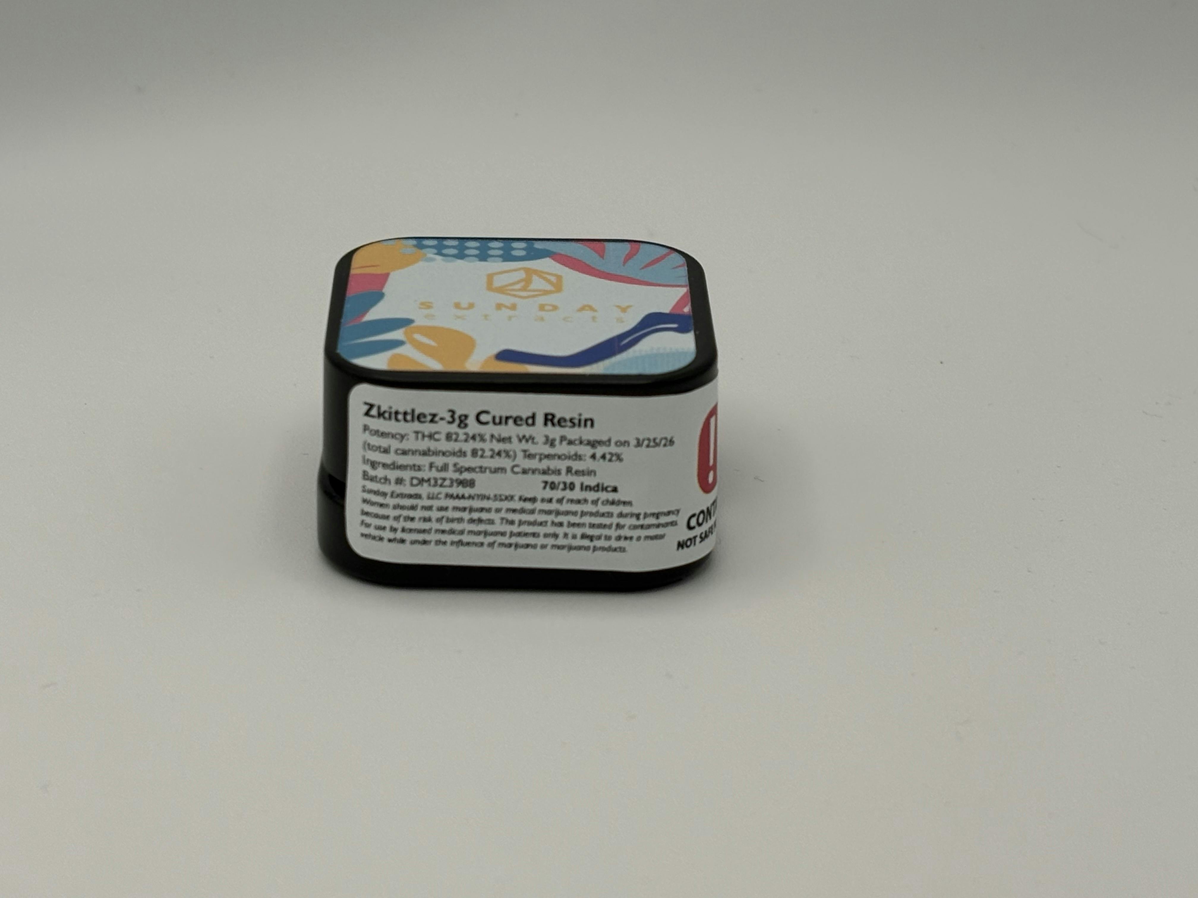 Sunday Extracts - Cured Concentrate 3G - Zkittlez - indica