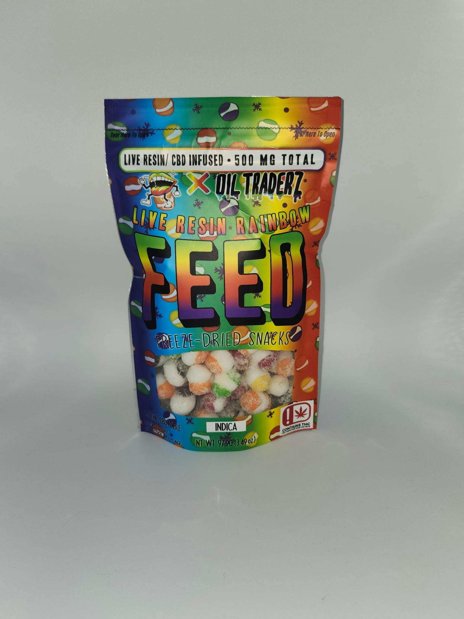 Feed - Freeze Dried Snacks - [Live Resin] - 500mg - Rainbow Indica