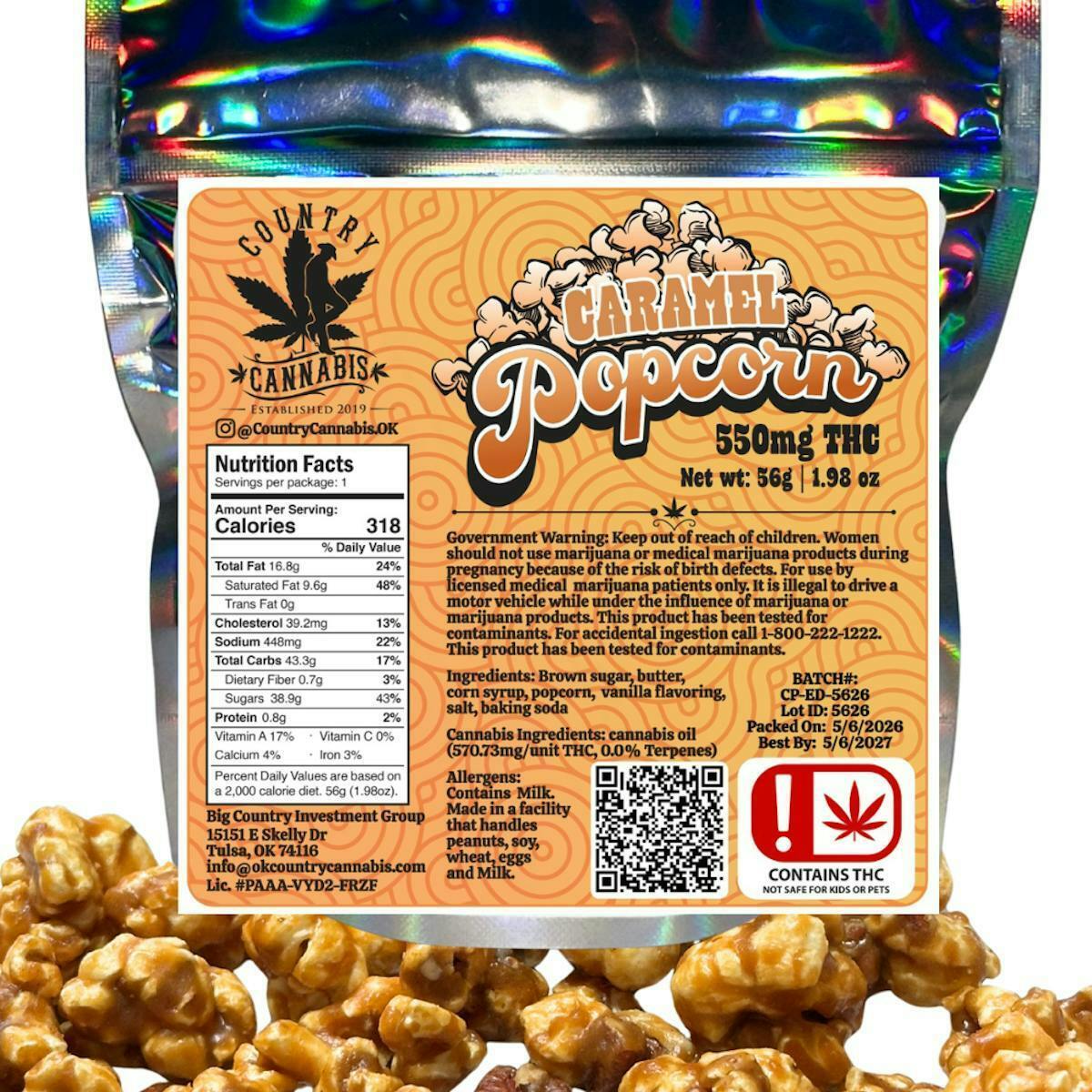Country Cannabis - Caramel Popcorn - 56g