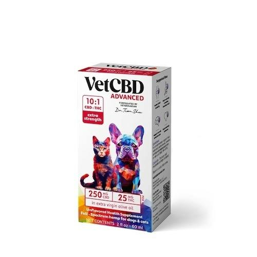 Vet CBD Advanced 10:1 Hemp Tincture Full Spectrum Drops Extra Strength (250mg)