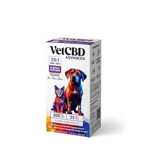 Vet CBD Advanced 20:1 Hemp Tincture Full Spectrum Drops Regular Strength (500mg)