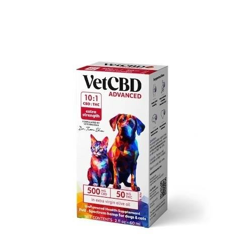 Vet CBD Advanced 10:1 Hemp Tincture Full Spectrum Drops Extra Strength (500mg)