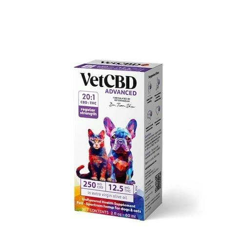 Vet CBD Advanced 20:1 Hemp Tincture Full Spectrum Drops Regular Strength (250mg)