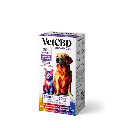 Vet CBD Advanced 20:1 Hemp Tincture Full Spectrum Drops Regular Strength (1000mg)