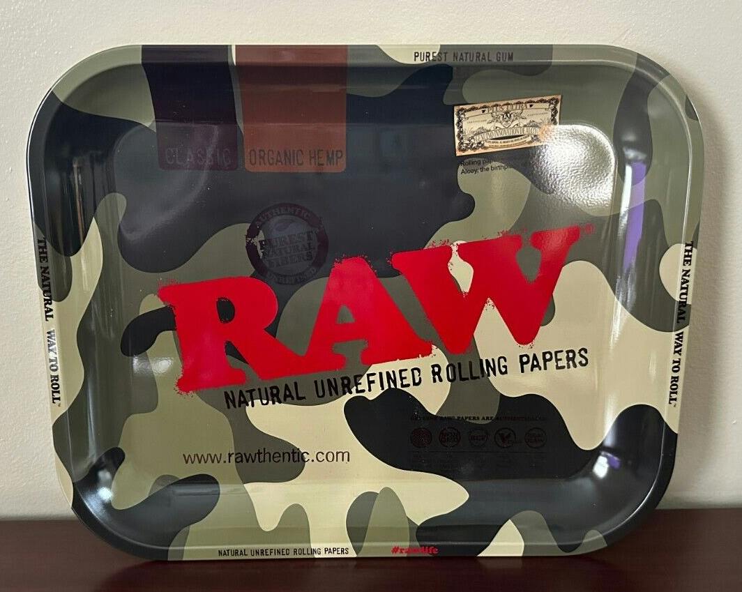 RAW Camo Pattern Metal Large Rolling Tray