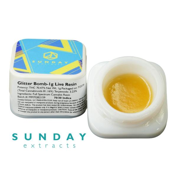 Sunday Extracts - 1g Concentrate - Glitter Bomb - Indica