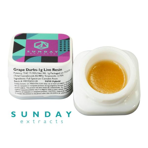 Sunday Extracts - 1g Concentrate - Grape Durbs - Hybrid