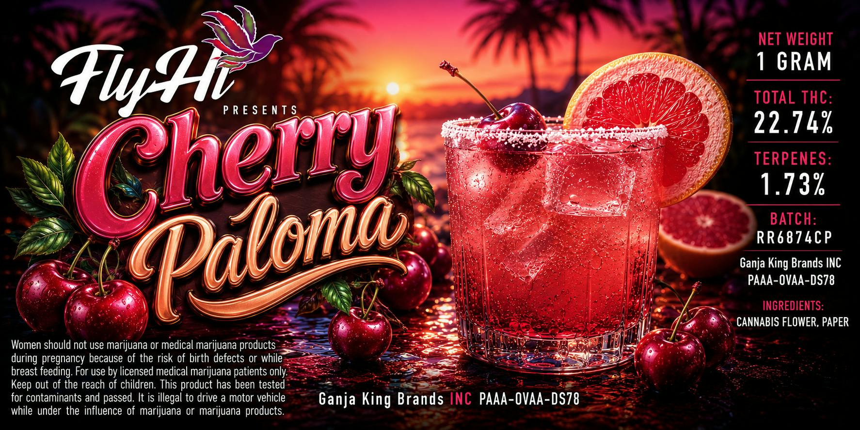 Fly Hi - 1G Pre-Roll - Cherry Paloma - Hybrid