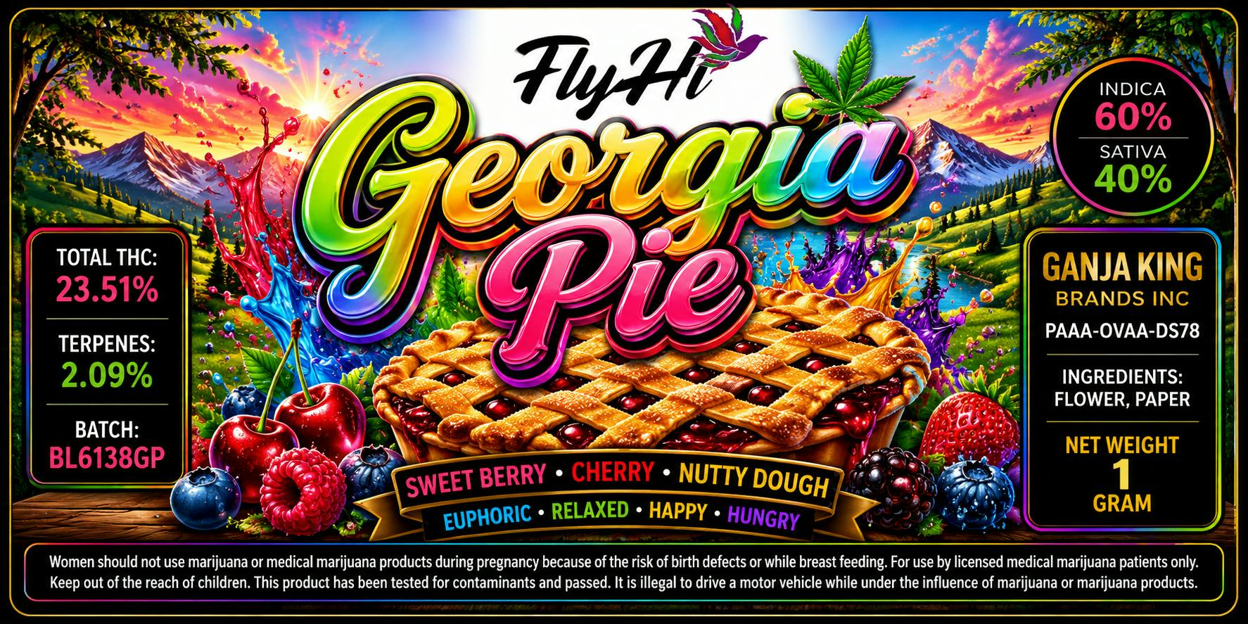 Fly Hi - 1G Pre-Roll - Georgia Pie - Hybrid