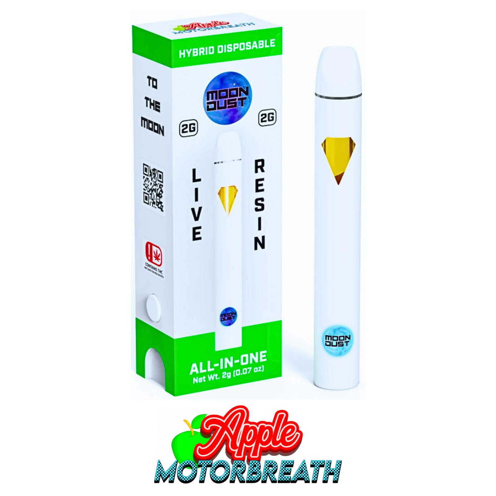 Moondust - 2G - LIVE RESIN DISPOSABLE - APPLE MOTORBREATH - HYBRID