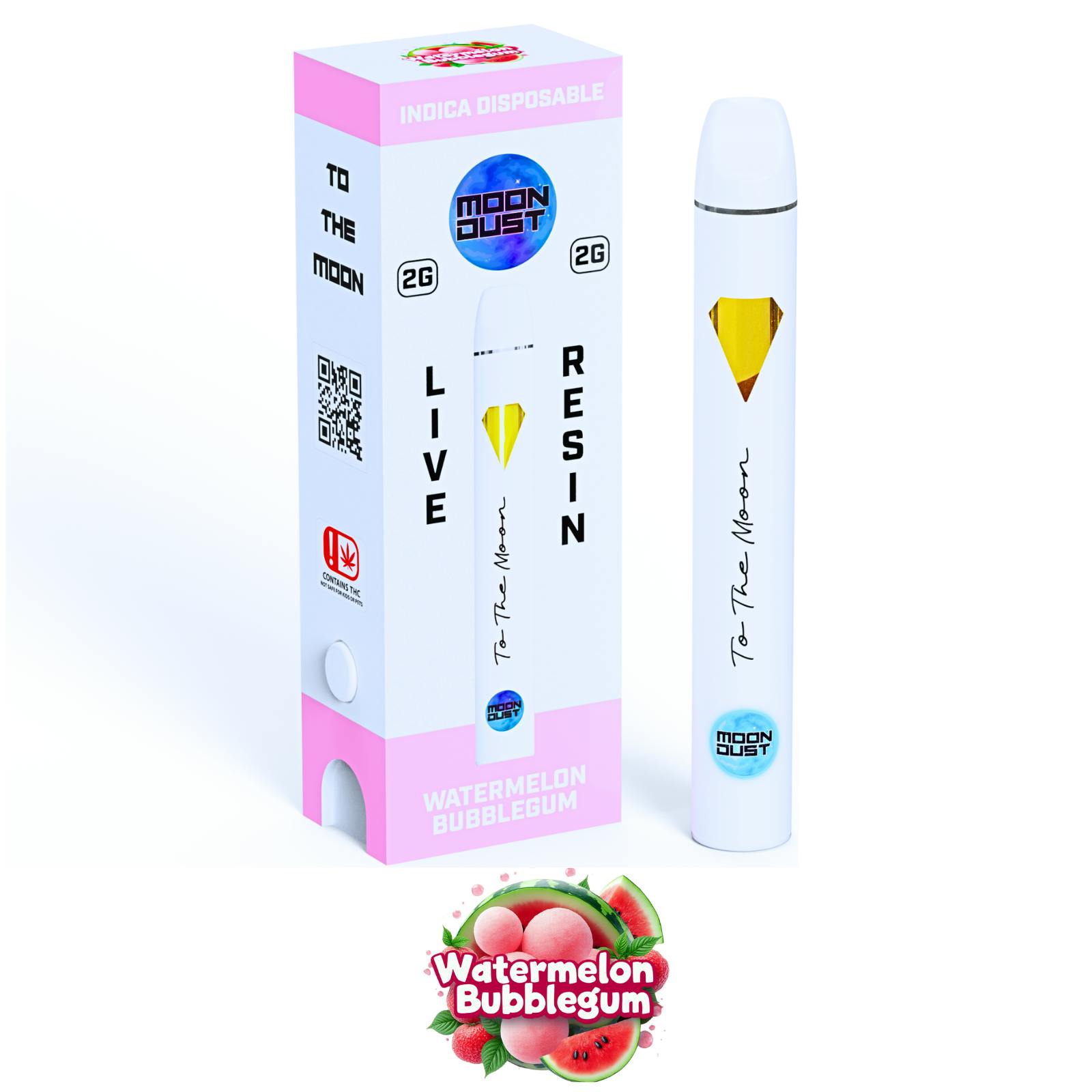 Moondust - 2G - LIVE RESIN DISPOSABLE - Watermelon Bubblegum - Indica