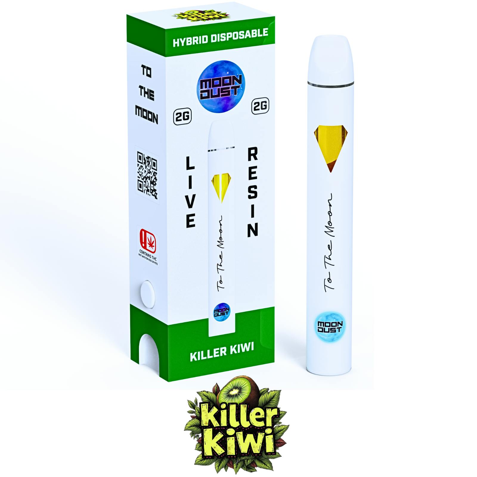 Moondust - 2G - LIVE RESIN DISPOSABLE - Killer Kiwi - Hybrid