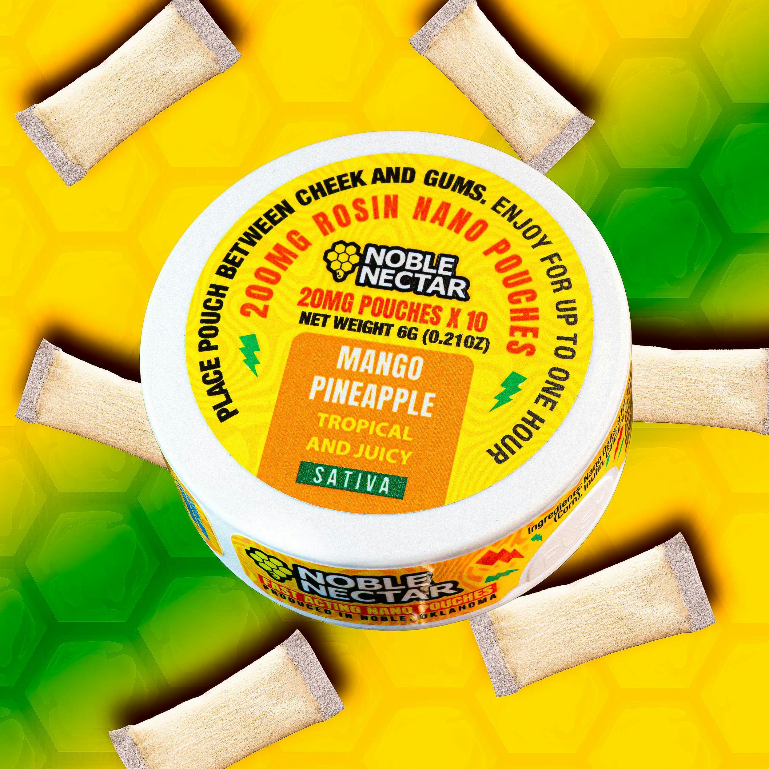 Noble Nectar Rosin Nano Pouches - Mango Pineapple - 200mg (10 x 20mg Pouches)
