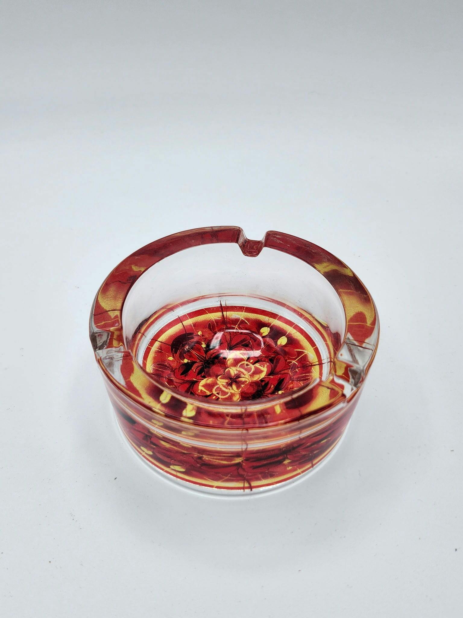 Glass Ash Tray - Red