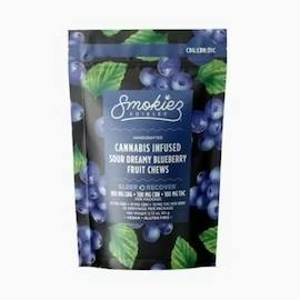 Smokiez Sour Dreamy Blueberry 100mg THC:CBG:CBN 1:1:1 Fruit Chews
