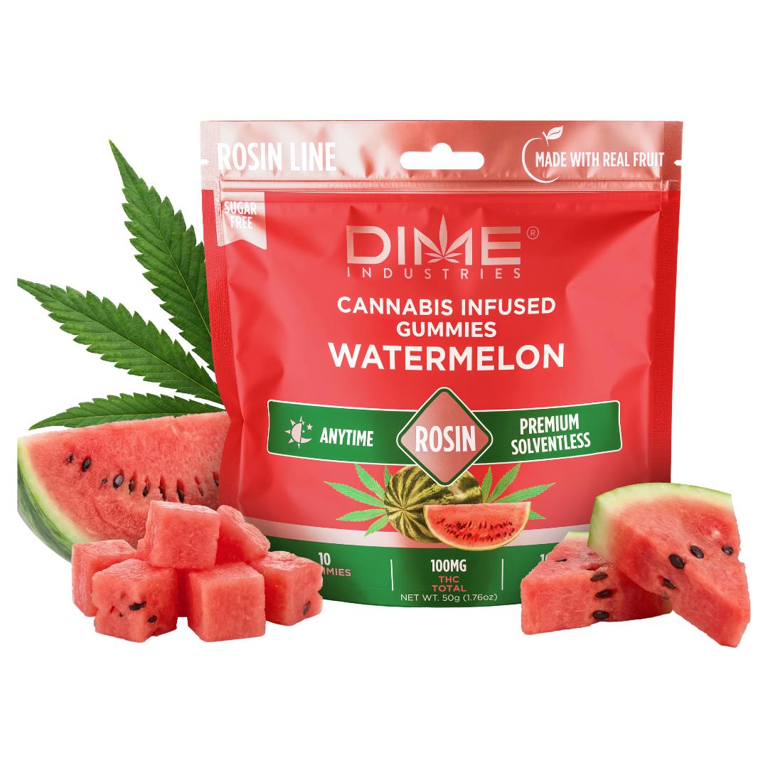 Dime - Watermelon - Rosin Gummies - 100mg Bag - SUGAR-FREE