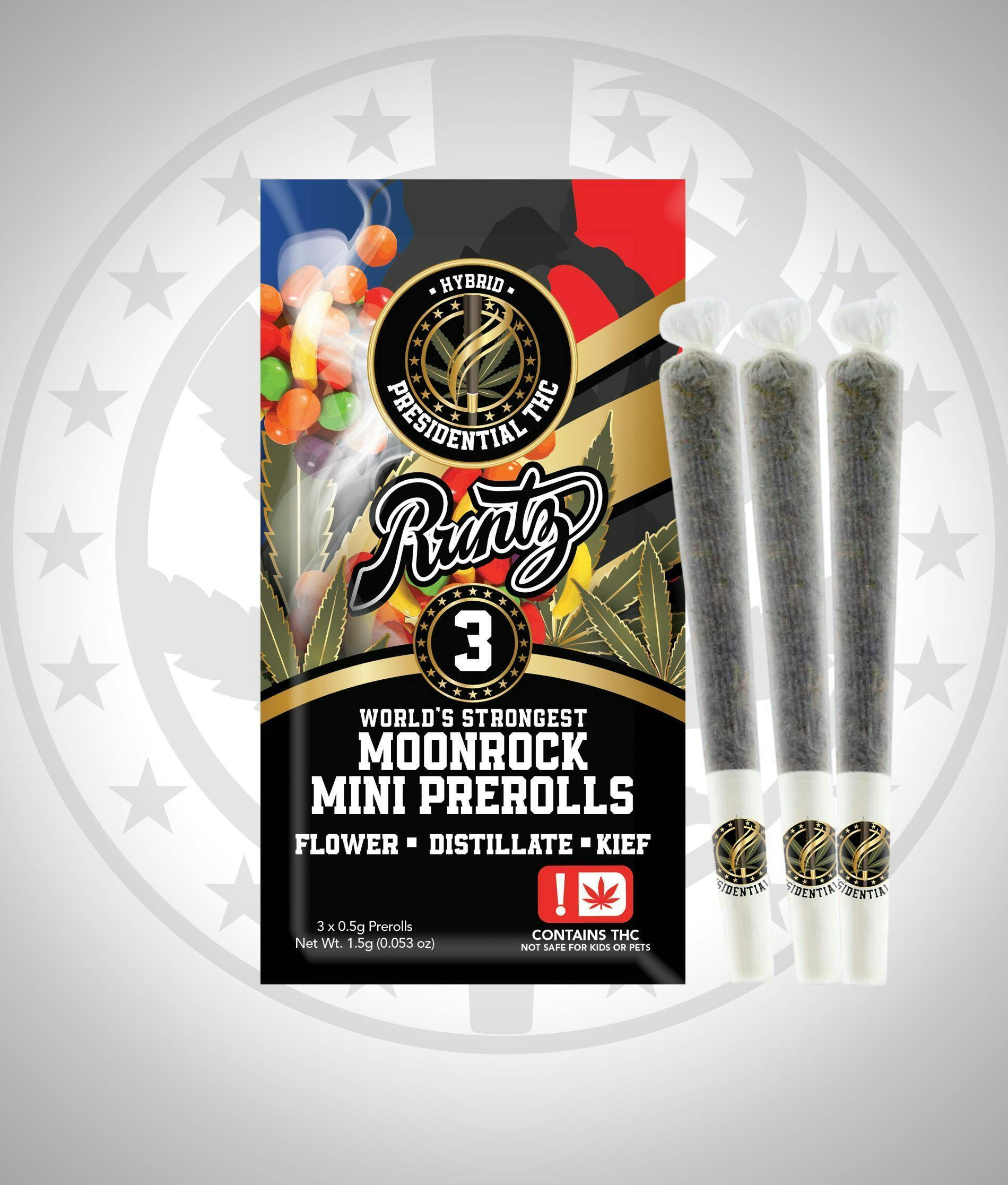 Presidential Moon Rock Mini Prerolls 3pk (Runtz))