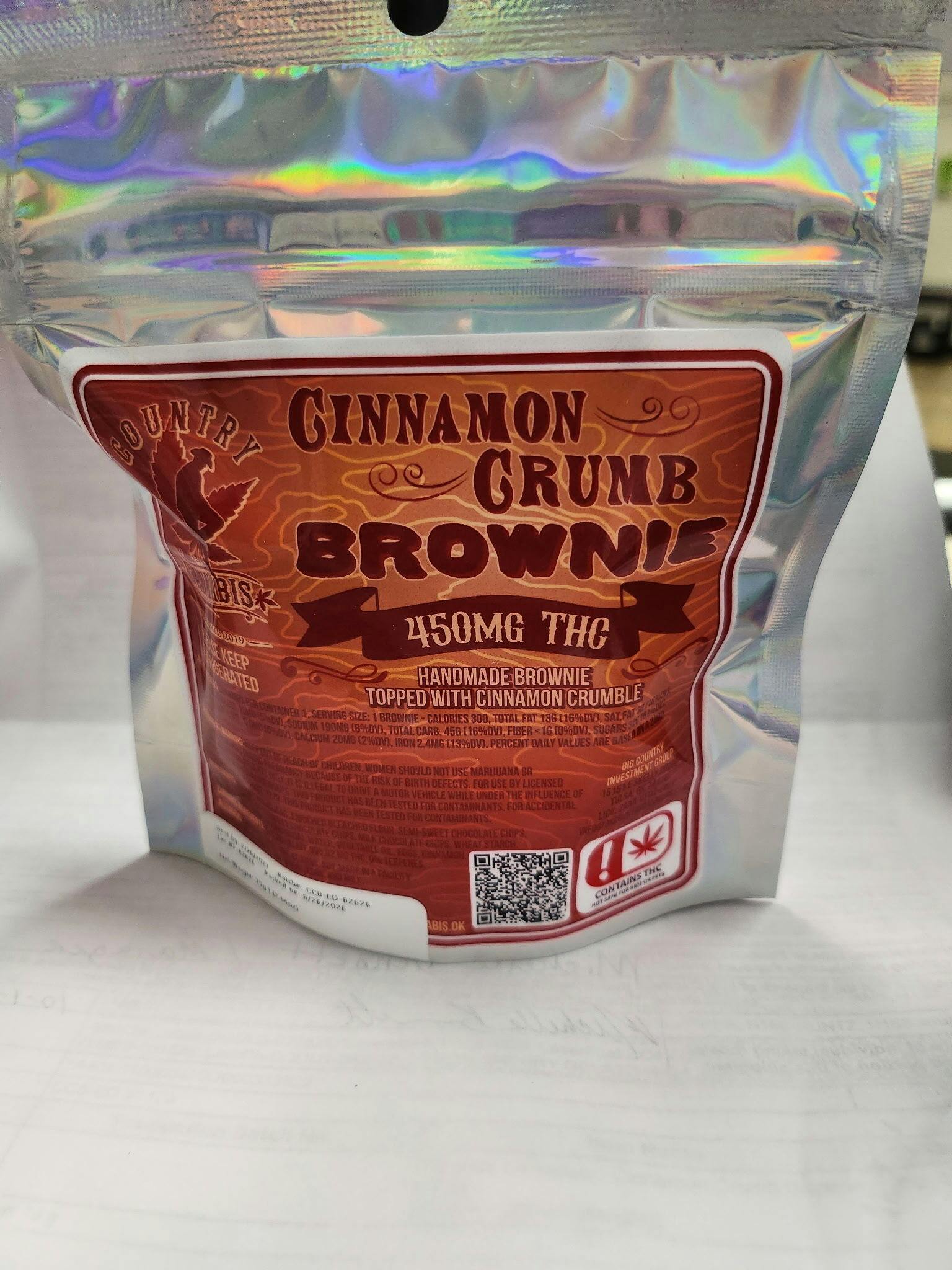 Country Cannabis - Cinnamon Crumb Brownie - 450MG - Hybrid