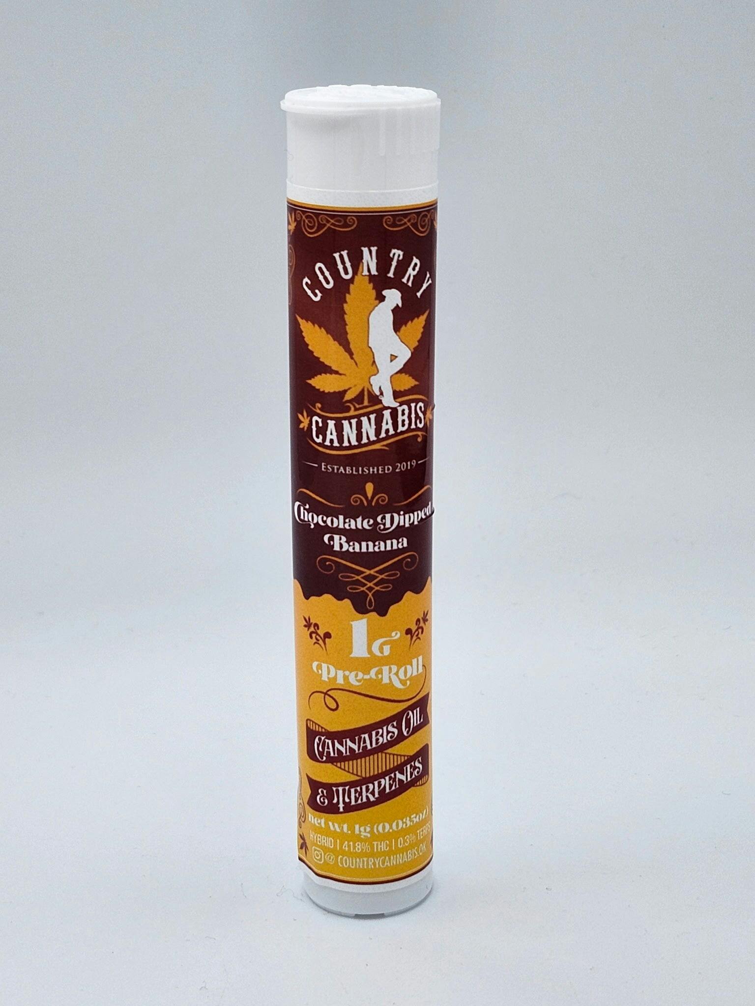 Country Cannabis 1G Infused Pre Roll (Chocolate Dipped Banana)
