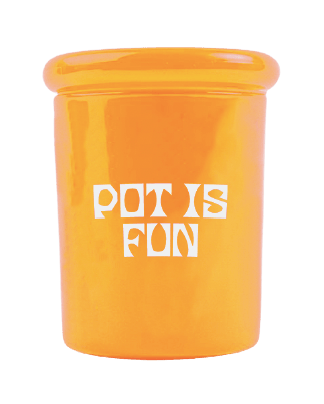 Studio AOK Pot is Fun Stash Jar- Orange