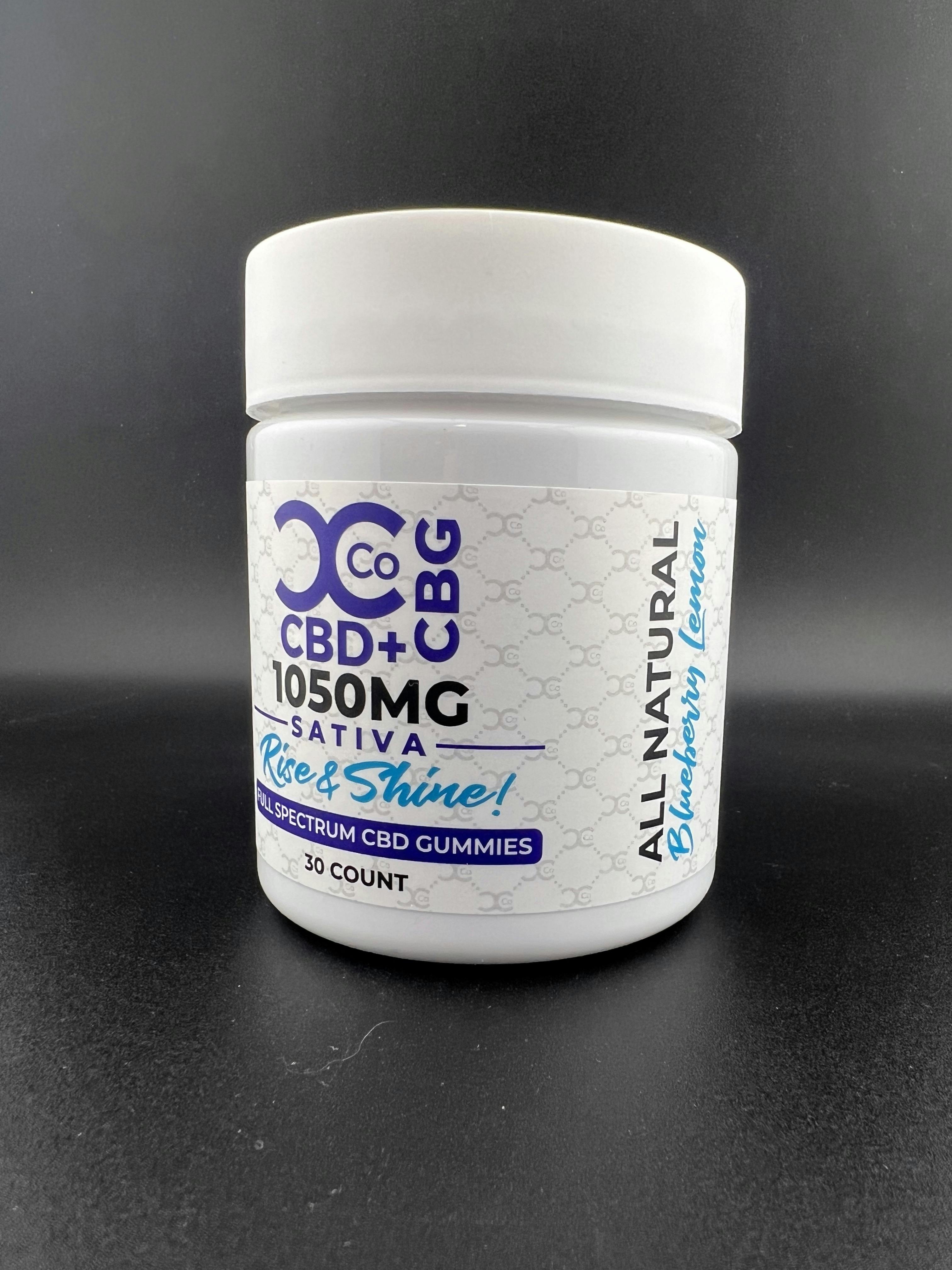 CCCo - Rise & Shine - 25mg CBD 10mg CBG Gummies - Blueberry Lemon - 30ct