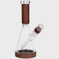 Pulsar Wood on Glass Beaker Water Pipe - 10.75"