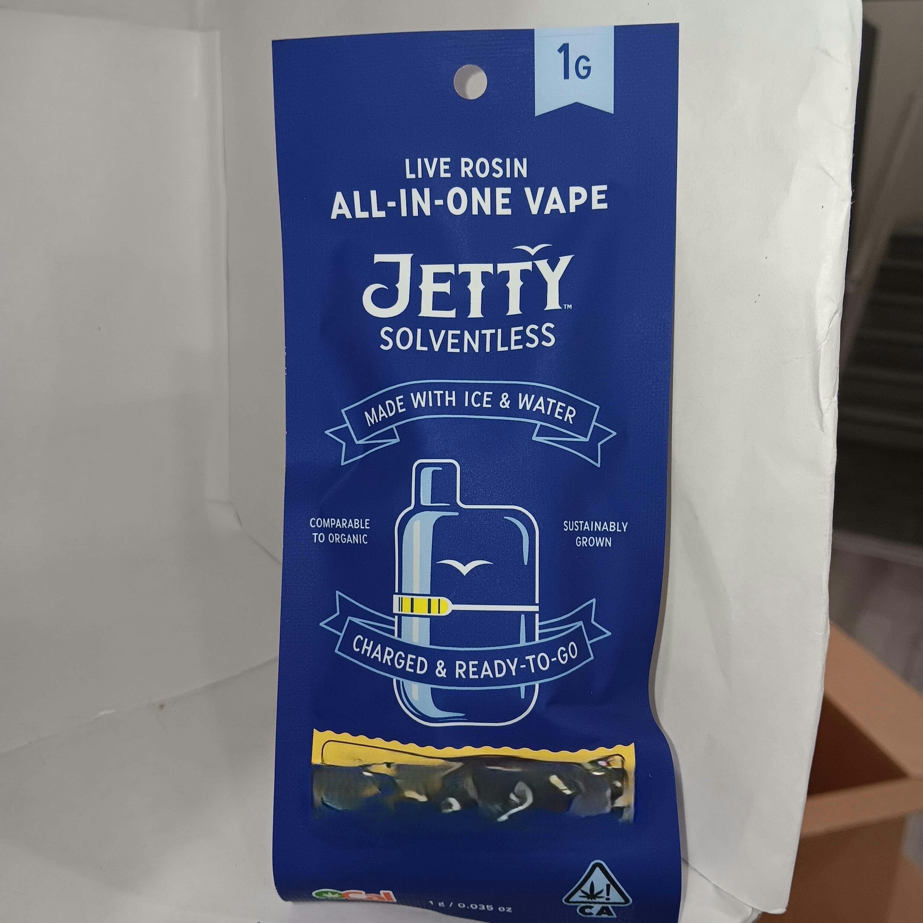 Jetty Extracts - Mint Pie -1g Mini Tank Vape AIO OCal Solventless