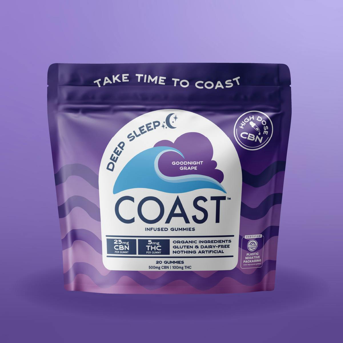 "Goodnight" Grape 25:5 Gummies 20pk (500mg CBN/100mg THC)