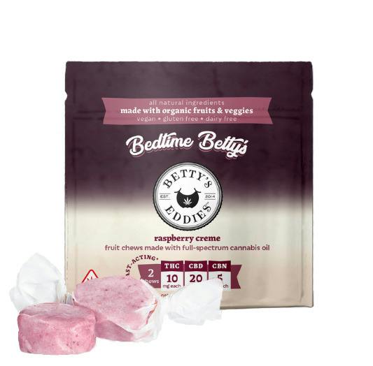 'Bedtime' Raspberry Creme 1:2:1 Fruit Chews 2pk (10mg THC/20mg CBD/10mg CBN) at Tree House Craft Cannabis Groton