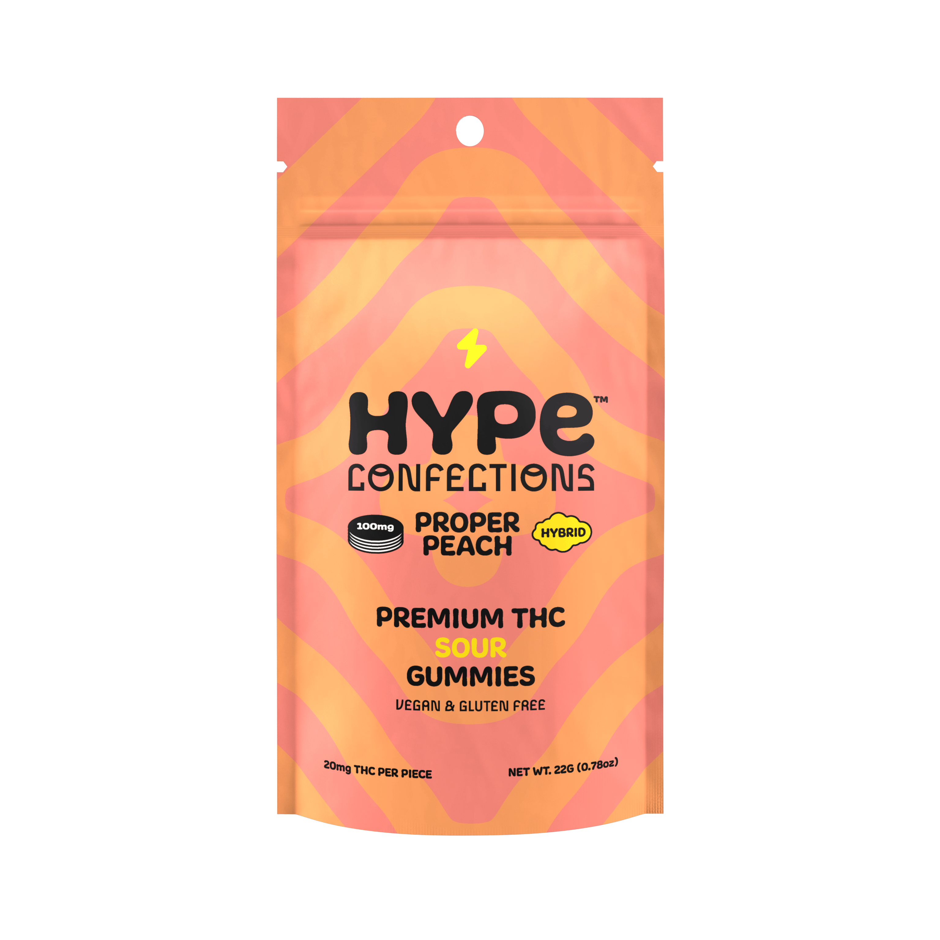 Sour Proper Peach 100mg - Hybrid Gummies