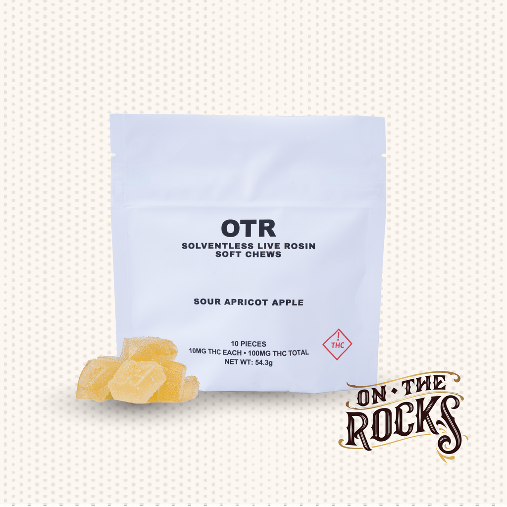 On The Rocks Live Rosin Sour Apricot Apple [Wino] 100mg [10-Pack] at MÜV Cannabis Dispensary