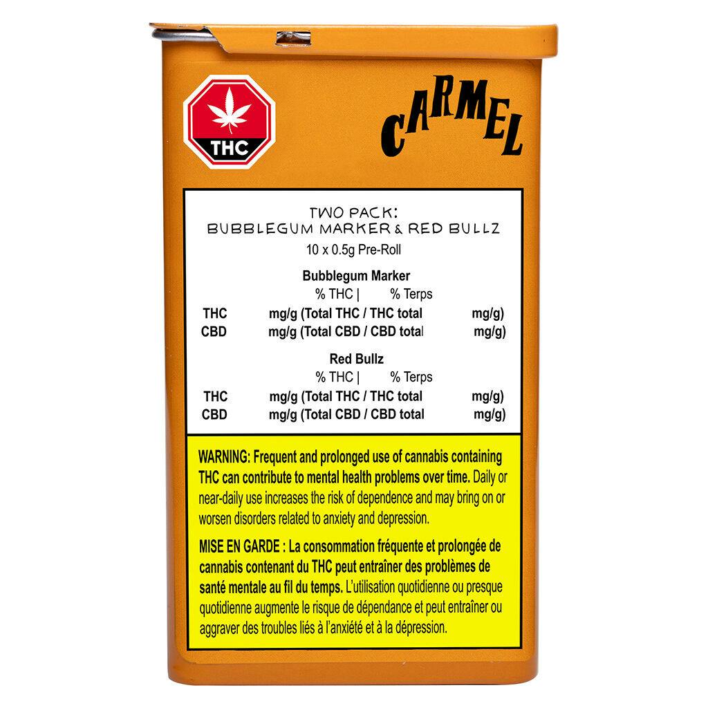 Carmel - Two Pack: Bubblegum Marker & Red Bullz Pre-Roll - 10x0.5g