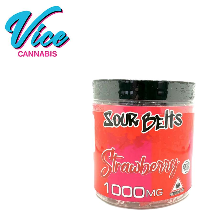 Cured: Strawberry Sour Belts Jar 1000mg