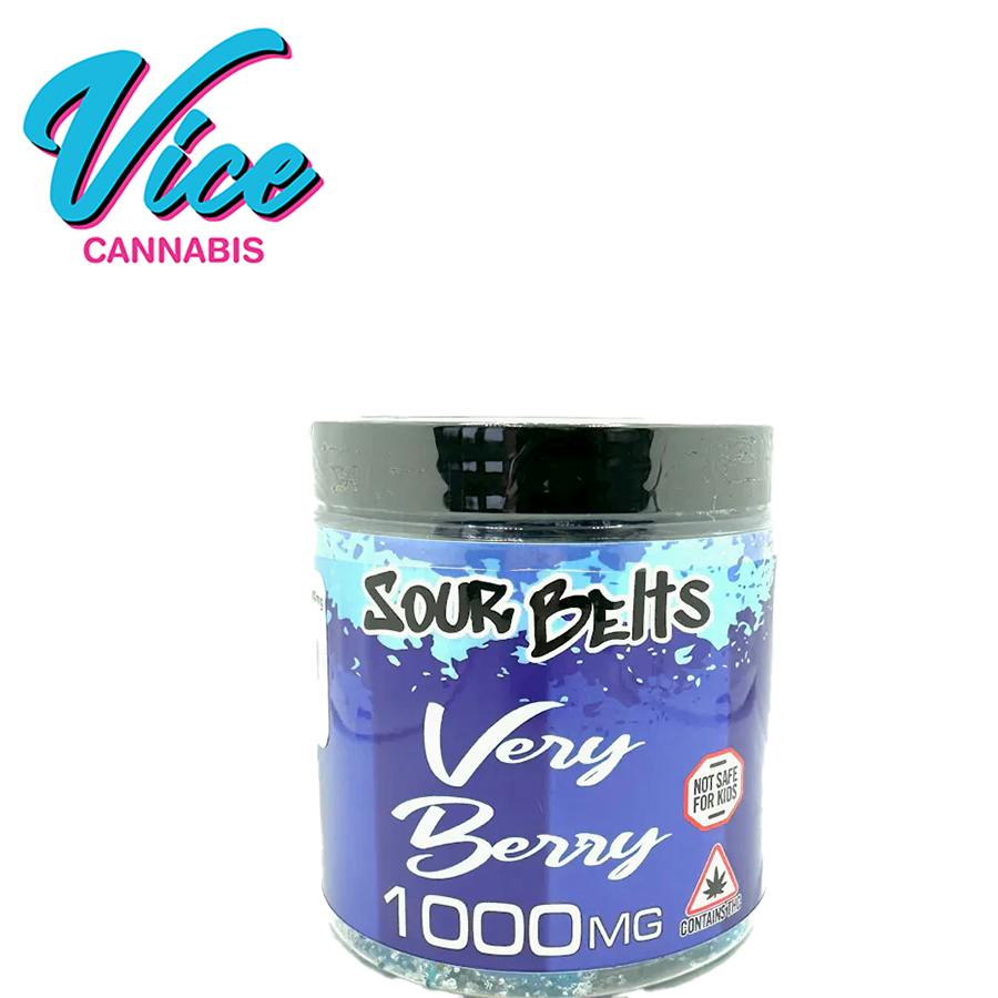 Cured: Very Berry Sour Belts Jar 1000mg