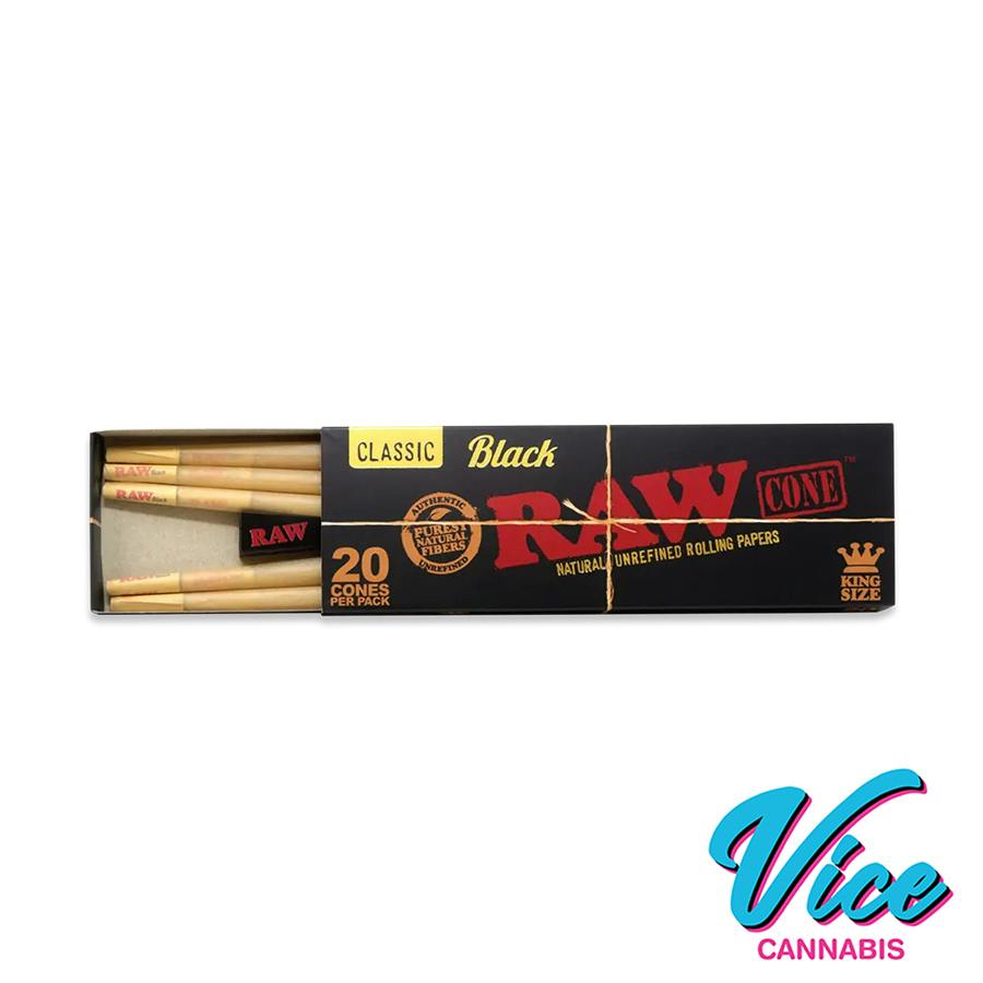 RAW Black Cones King Size 20pk