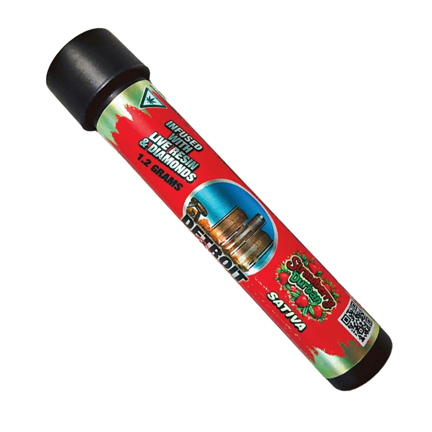 Detroit Dope - Live Resin & Liquid Diamond Pre-roll 1.2g - Strawberry Durban