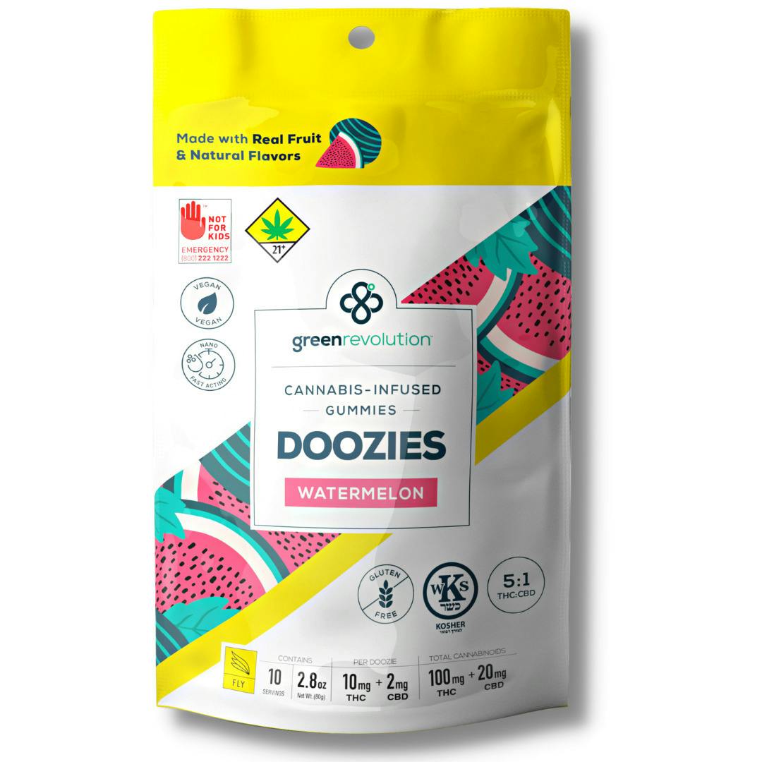 Watermelon Elevate 1:1 CBG/THC 10pk Gummy Edible (Doozies)
