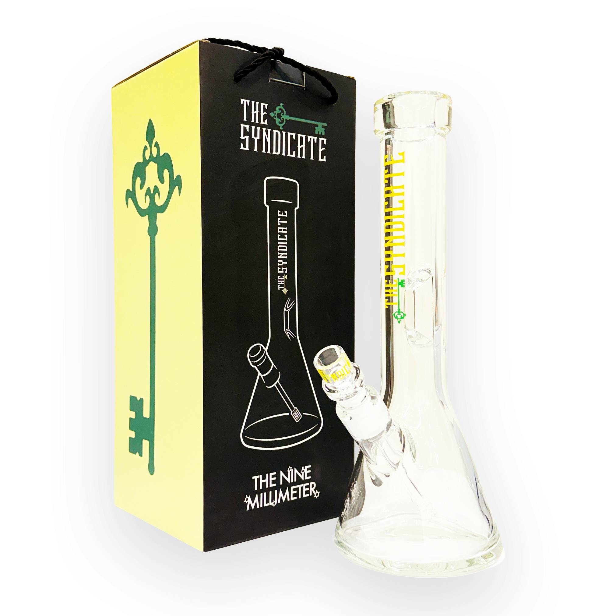 THE SYNDICATE - BEAKER BONG - 14 IN - 9 MM - YELLOW