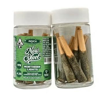 New Skool - Northern Lights | .6g x 7 Infused Pre-Roll Pack - 4.2 grams