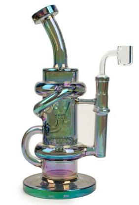 Red Eye Tek 9.5" Metallic Glitch Klein Recycler Rig Multiple Colours