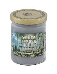 SMOKE ODOR WHITE TIMBER 13OZ CANDLE