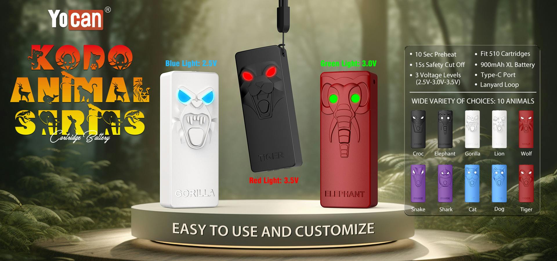 YOCAN KODO ANIMAL DOG 510 BATTERY