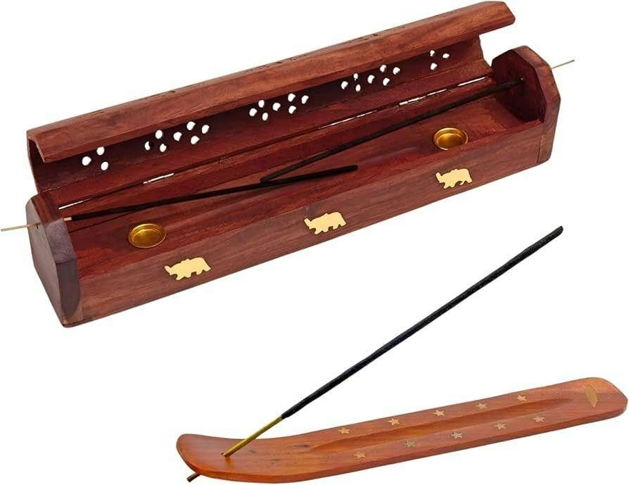 COFFIN INCENSE HOLDER ARTISINAL INSPIRED