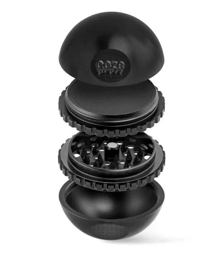 OOZE SATURN BALL GRINDER 4 PIECE BLACK/CHROME
