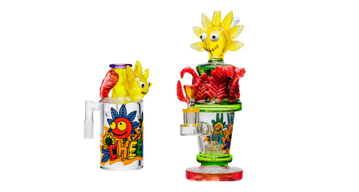 CHEECH & CHONG SUNFLOWER BONG WITH ASH CATCHER 12"