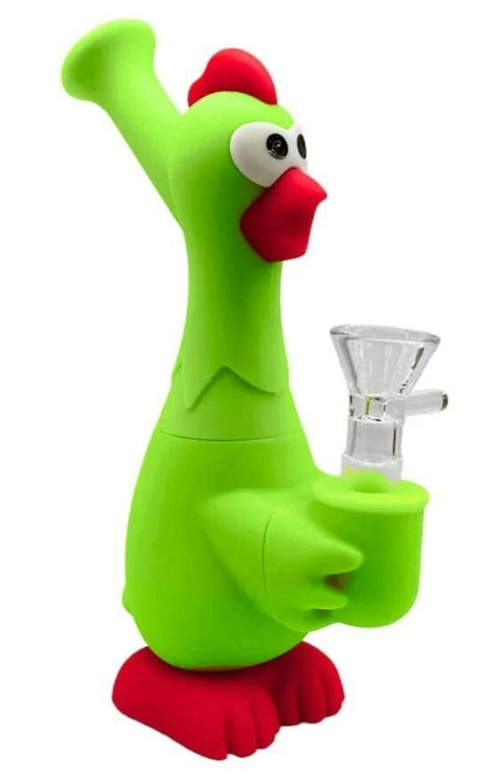 GREEN SILICON DUCK BONG