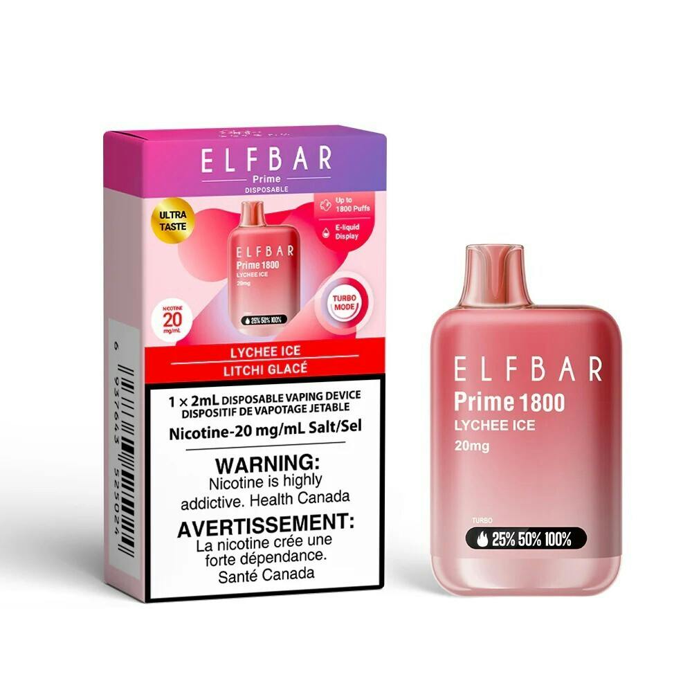 ELFBAR PRIME LYCHEE ICE 1800 DISPOSABLE VAPE