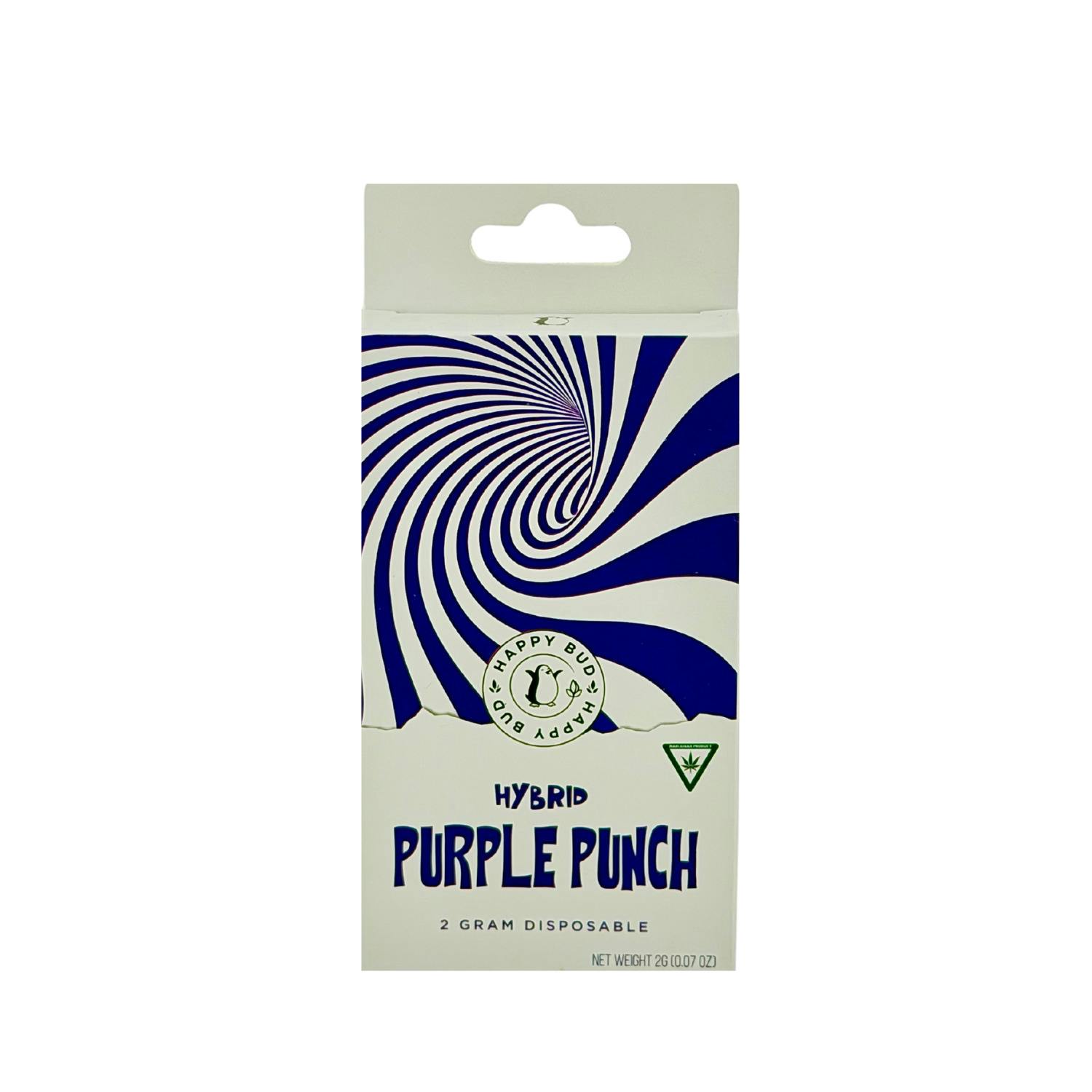 Happy Bud - Disposable Vape - (2g) - Hybrid - **PURPLE PUNCH** (2/$18)
